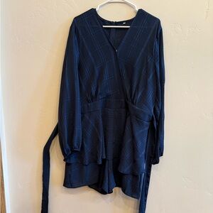 Elegant Navy Blue Women's Romper